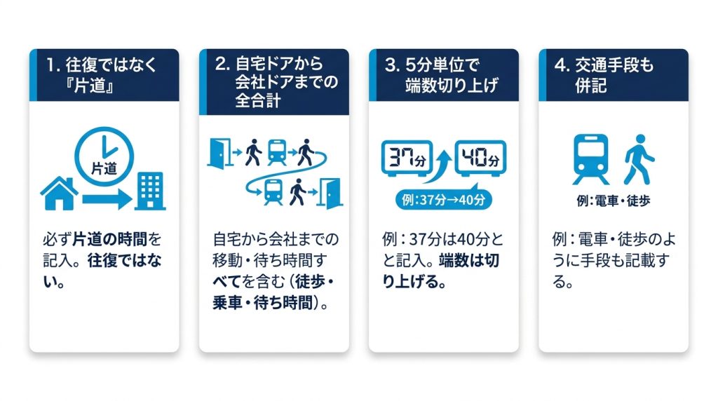 履歴書の通勤時間欄の記入見本