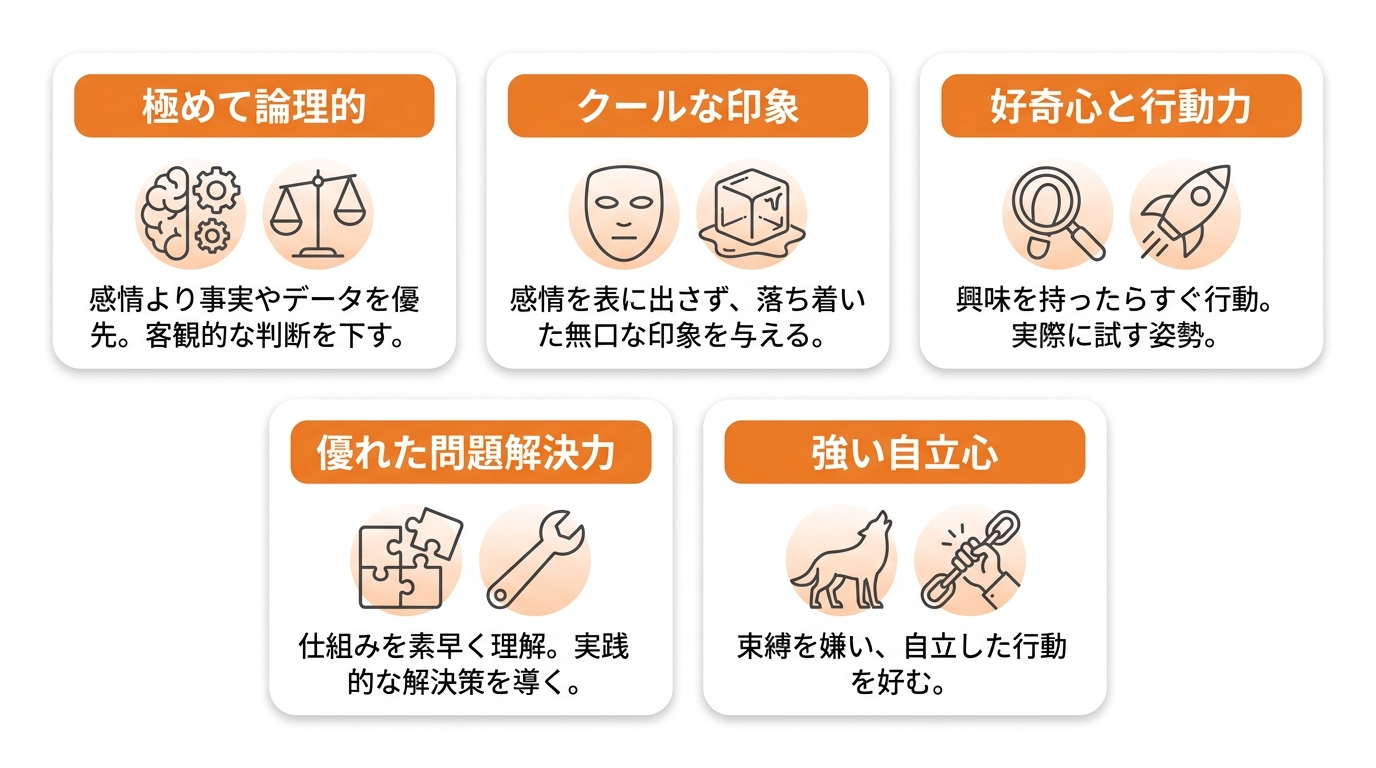 ISTPが持つ基本的な5つの性格的特徴