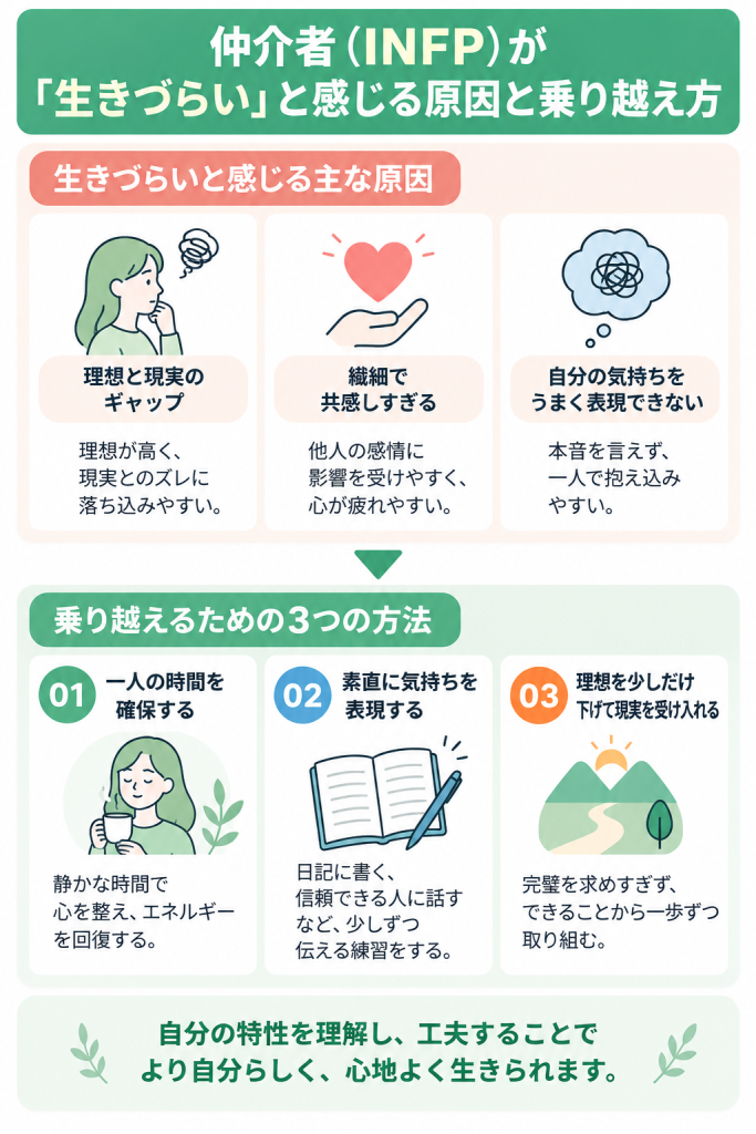 仲介者（INFP）が「生きづらい」と感じる原因と乗り越え方