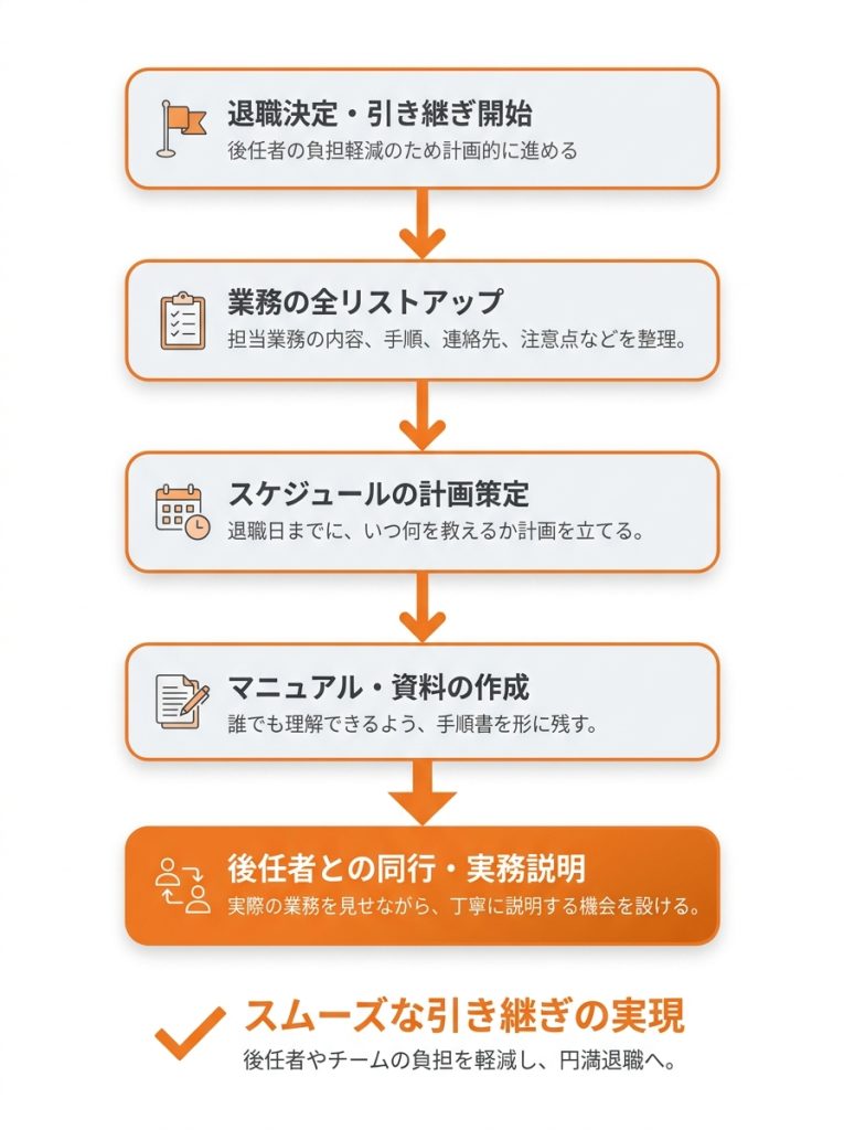 退職_最終出勤日までに必要な業務の引き継ぎと挨拶回り_グラフ