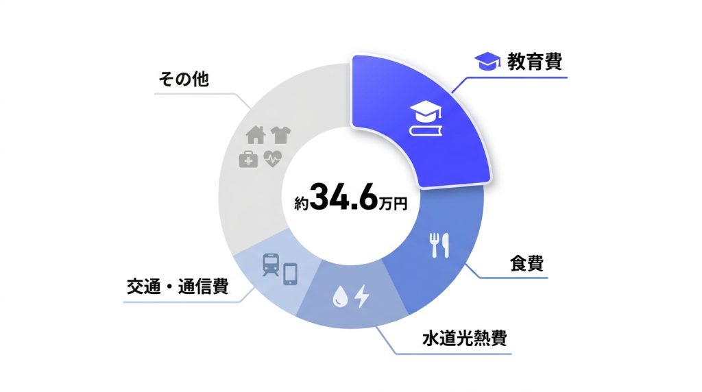 60万_手取り_【子ども1人がいる世帯】計画的な家計管理で教育費も安心_グラフ