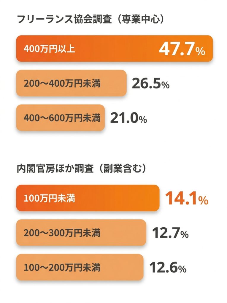 営業_フリーランス_フリーランス営業の年収はいくら？3つの報酬体系と相場を解説_グラフ